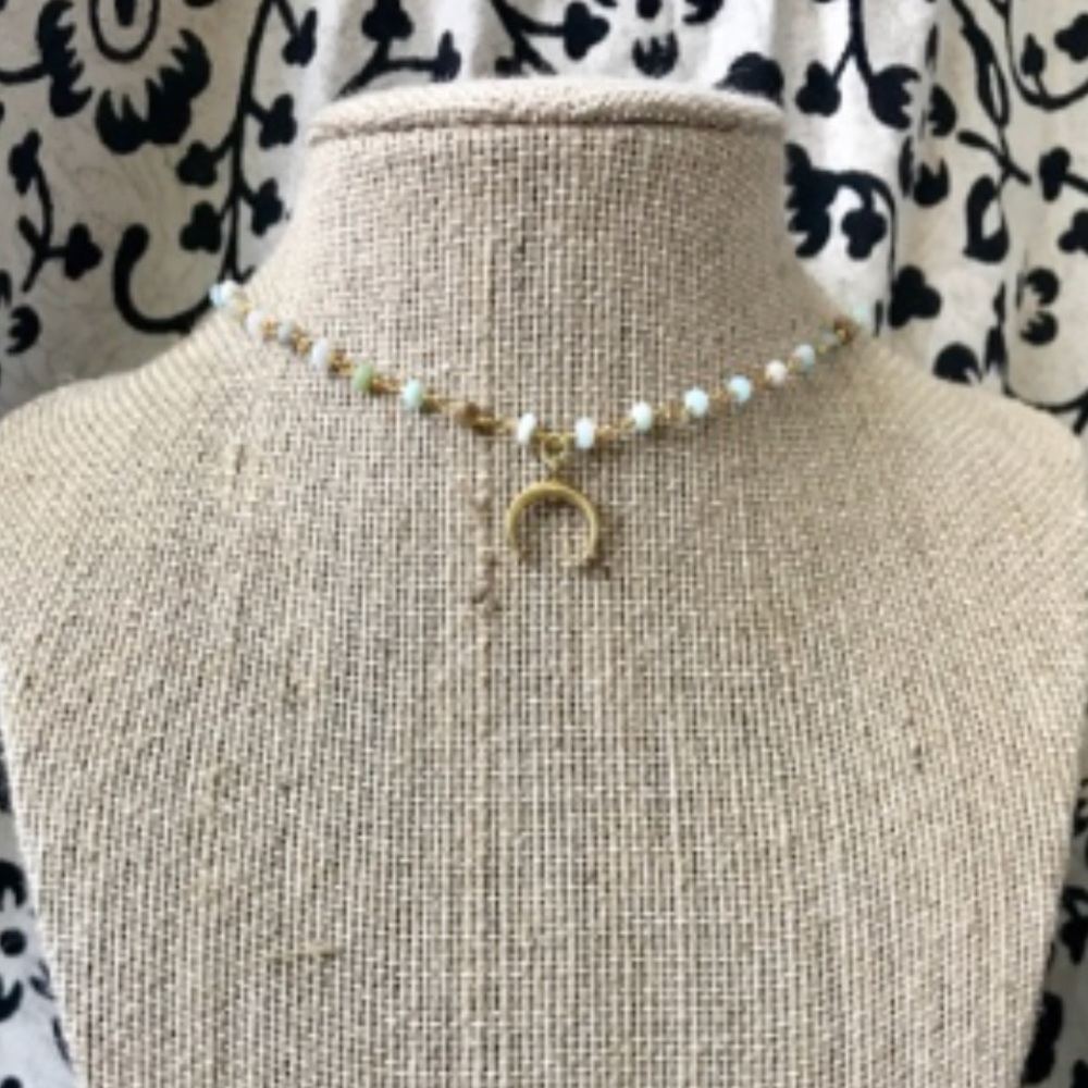 Raw & Rebellious gold crescent choker